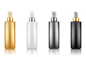 Pump bottle mockups: serum, moisturizer, bb cream. Plastic package design